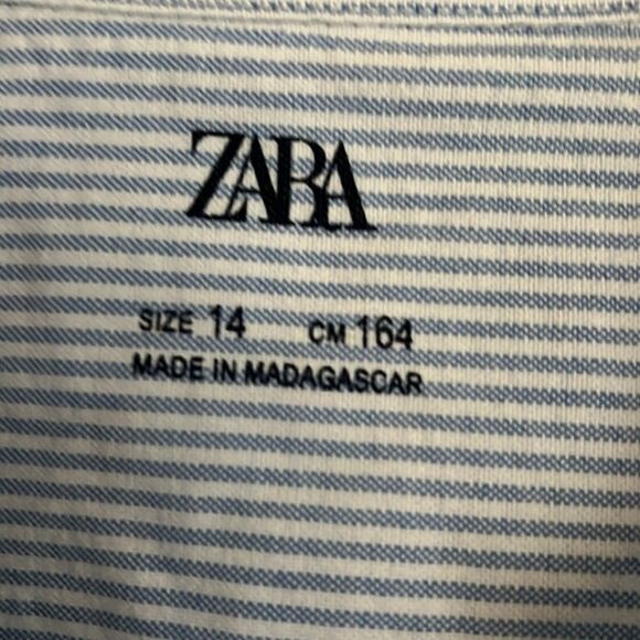 Zara STRIPED OXFORD SHIRT size 14 - Picture 6 of 13